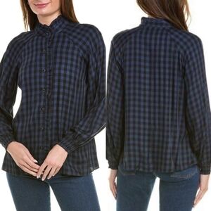 CAbi Aberdeen Shirt Size L Regiment Check